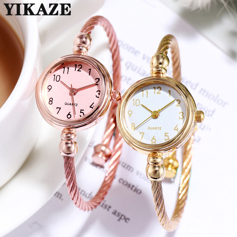 Jewelry Watches Gold - YIKAZE Frauen Uhren Kleine Gold Armreif