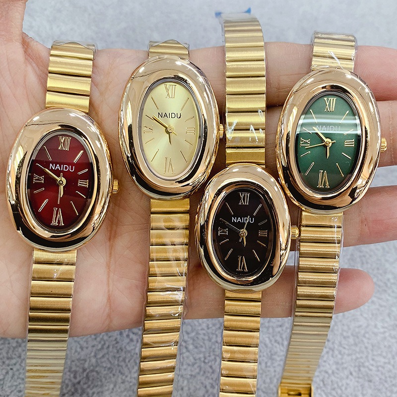 Jewelry Watches Gold - Luxus Marke Gold Oval Frauen Quarzuhr