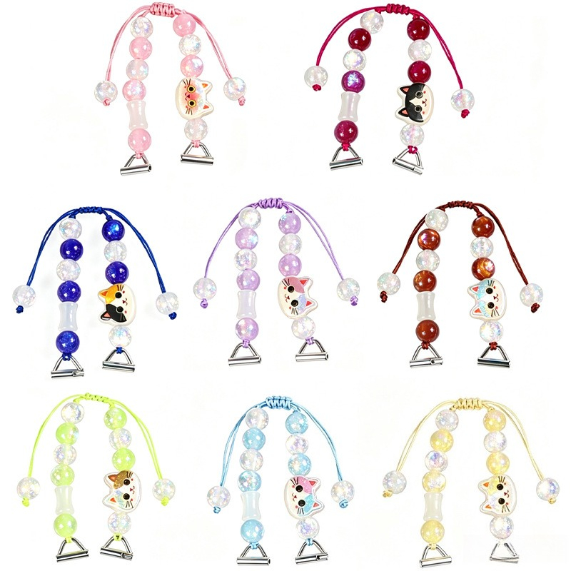 Stones Watches & Jewelry In Sweden Ab - Macaron Perlen-Smartwatch-Armband Cartoon-Katzen-Gewebtes Band Universelles Ersatzarmband