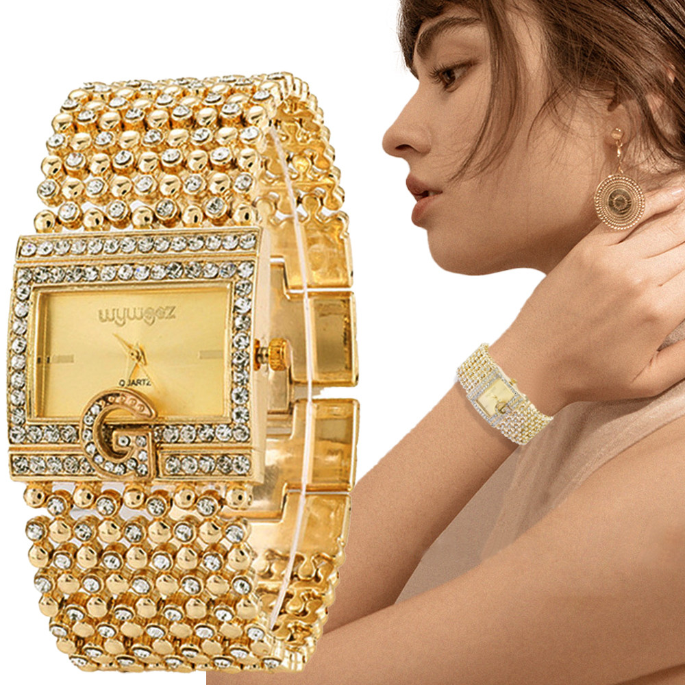 Jewelry Watches Gold - Einfache quadratische Gold uhren Frauen Mode