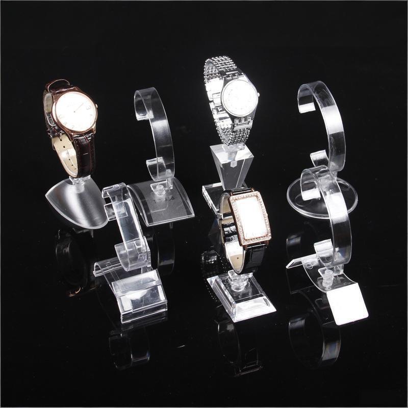 Jewelry And Watches Inc - 5 Stück Uhrenständer, transparenter C-förmiger Halter,
