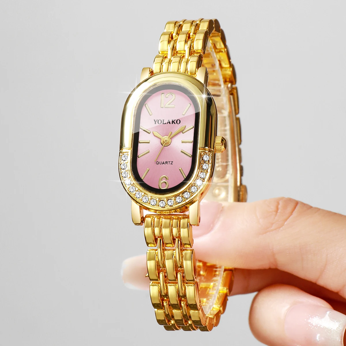 Luxuriöse Strass-Damen-Quarzuh – Jewelry Watches Gold Bewertung und Preis