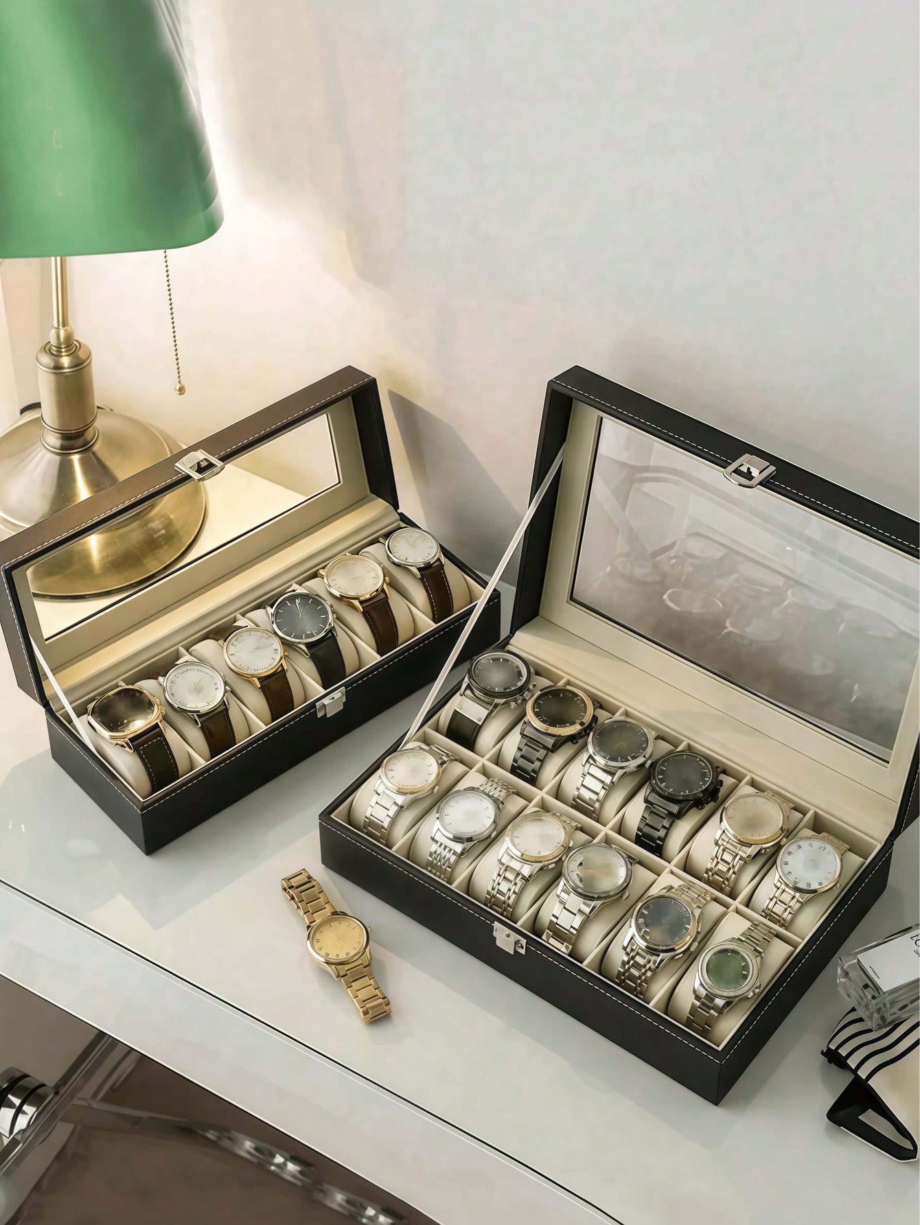 Leder-Uhrenbox mit Schloss, Gr – Jewelry And Watches Box Bewertung und Preis