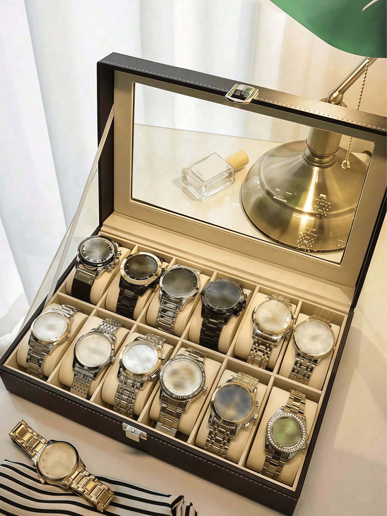 Leder-Uhrenbox mit Schloss, Gr – Jewelry And Watches Box Bewertung und Preis
