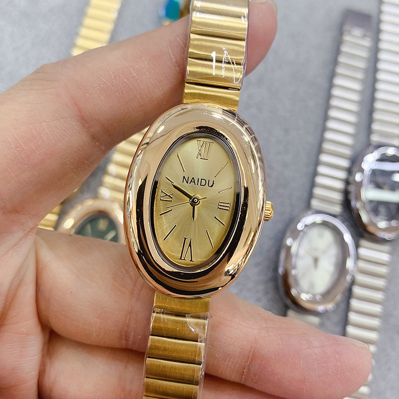 Luxus Marke Gold Oval Frauen Q – Jewelry Watches Gold Bewertung und Preis