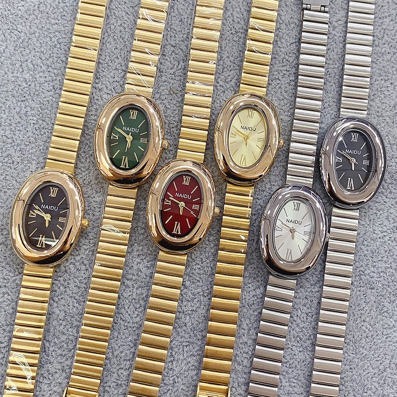Luxus Marke Gold Oval Frauen Q – Jewelry Watches Gold Bewertung und Preis