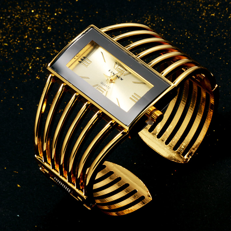Weibliche Armbanduhr Luxus Rec – Jewelry Watches Gold Bewertung und Preis