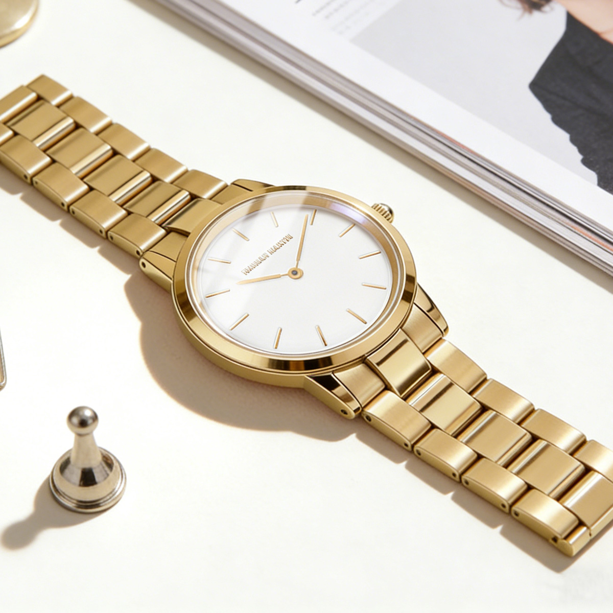 Damenuhr, Roségold, Edelstahl, – Jewelry Watches Gold Bewertung und Preis