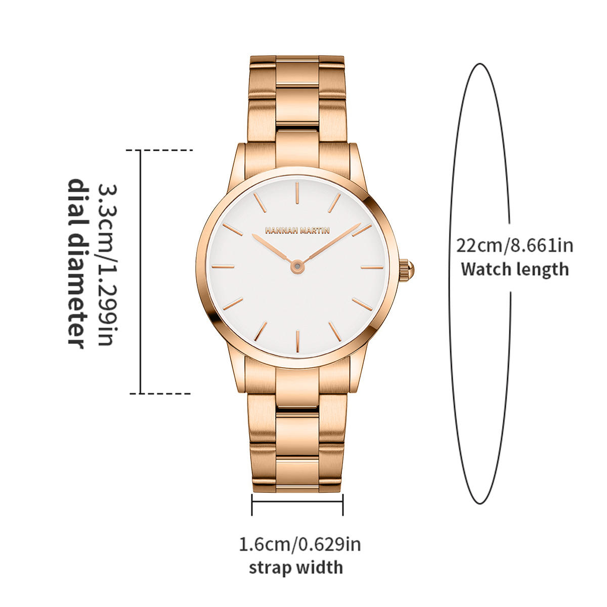 Damenuhr, Roségold, Edelstahl, – Jewelry Watches Gold Bewertung und Preis